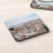 リスボン旧市街と4月25日の橋の景色 コースター (左側)