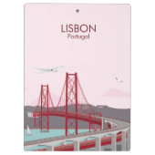リスボン橋タガス川にヴィンテージスタイル クリップボード (裏面)