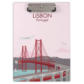リスボン橋タガス川にヴィンテージスタイル クリップボード (正面)