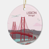 リスボン橋タガス川にヴィンテージスタイル セラミックオーナメント (左)