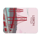 リスボン橋タガス川にヴィンテージスタイル マグネット (横)