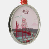 リスボン橋タガス川にヴィンテージスタイル メタルオーナメント (右)