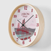 リスボン橋タガス川にヴィンテージスタイル 壁時計 (傾斜)