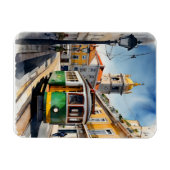 リスボン水彩画 マグネット (横)