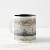 リスボン1755年の眺め ツートーンマグカップ (正面左)
