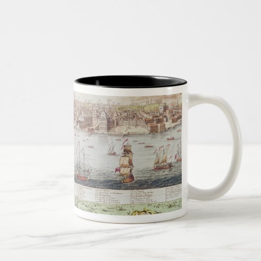 リスボン1755年の眺め ツートーンマグカップ (右)