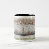 リスボン1755年の眺め ツートーンマグカップ (中央)