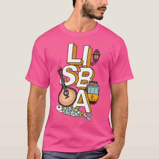 リスボン – トラム – ファド – サーディネス Tシャツ (正面)