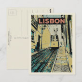 リスボン ポルトガルのドゥ ラブラ ケーブルカー ポストカード (正面/裏面)