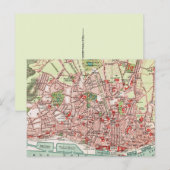 リスボン ポルトガルのヴィンテージ地図 ポストカード (正面/裏面)