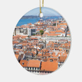 リスボン、ポルトガルの空中写真 セラミックオーナメント (左)