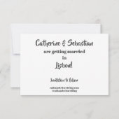 リスボン、ポルトガルヴィンテージの地図 セーブザデート (裏面)