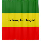 リスボン、ポルトガル国旗のストライプ シャワーカーテン (正面)