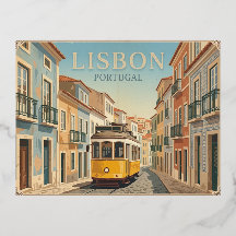 リスボン ポルトガル レトロな旅行ポストカード