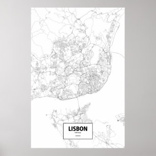リスボン、ポルトガル(白の黒) ポスター