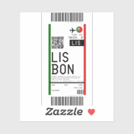 リスボン(LIS)への搭乗券 シール