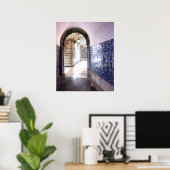 リスボンAzulejosタイル建築の写真 ポスター (ホームオフィス)