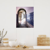 リスボンAzulejosタイル建築の写真 ポスター (キッチン)