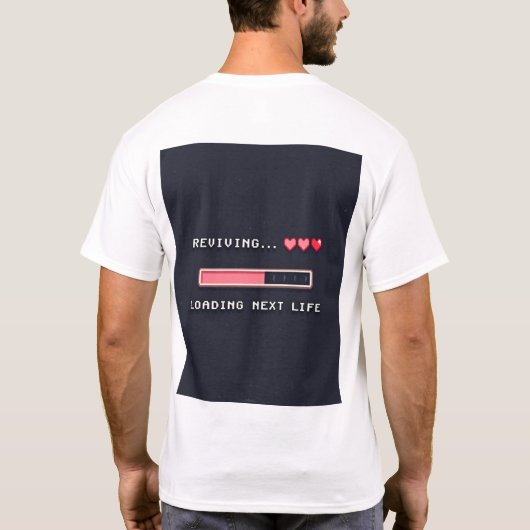 リスポーン中... しばらくお待ちください – おもしろゲーマーTシャツ Tシャツ (裏面)