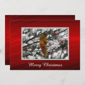 リスレッドベリースノーツリークリスマスフラット シーズンカード (正面/裏面)