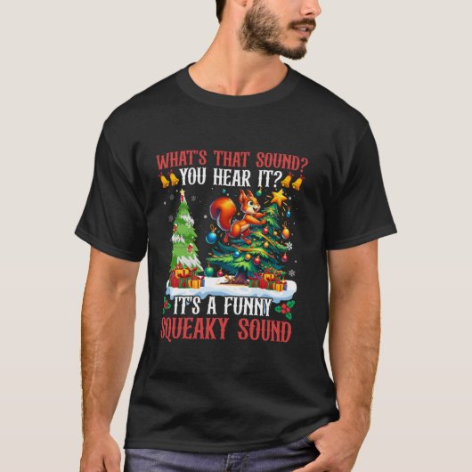 リスレルアコーンサンタハットスノーフレークスライトクリスマ Tシャツ (正面)