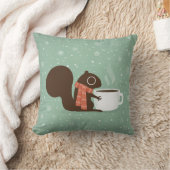 リスレルコーヒーラバーウッドランドウィンターホリデー クッション (ブランケット)