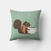 リスレルコーヒーラバーウッドランドウィンターホリデー クッション (裏面)