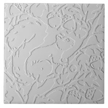 リスレルホワイトグレーブラックエンボスウッドランドアコーン