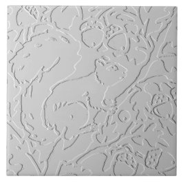 リスレルホワイトグレーブラックエンボスウッドランドアコーン タイル