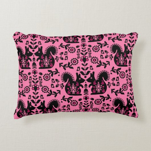 リスレル北欧スカンジナビアフォークアート アクセントクッション (正面)