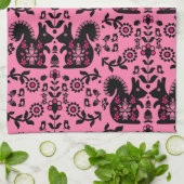 リスレル北欧スカンジナビアフォークアート キッチンタオル (折り畳み)