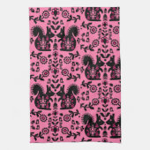 リスレル北欧スカンジナビアフォークアート キッチンタオル (縦)