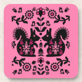 リスレル北欧スカンジナビアフォークアート コースター (正面)