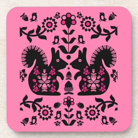 リスレル北欧スカンジナビアフォークアート コースター (正面)