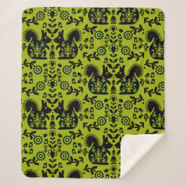 リスレル北欧スカンジナビアフォークアート シェルパブランケット