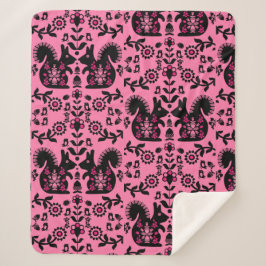 リスレル北欧スカンジナビアフォークアート シェルパブランケット