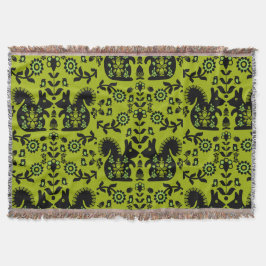 リスレル北欧スカンジナビアフォークアート スローブランケット