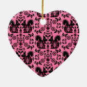 リスレル北欧スカンジナビアフォークアート セラミックオーナメント (裏面)