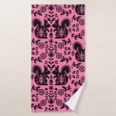 リスレル北欧スカンジナビアフォークアート バスタオル (バスタオル)