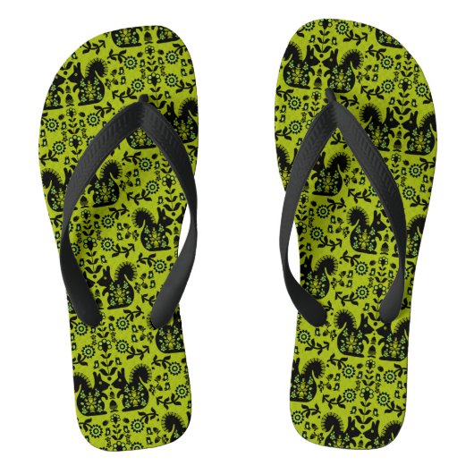 リスレル北欧スカンジナビアフォークアート ビーチサンダル (フットベッド)