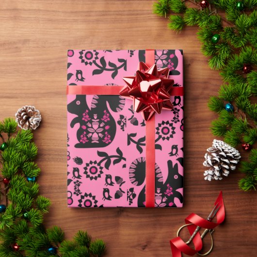 リスレル北欧スカンジナビアフォークアート ラッピングペーパー (クリスマスギフト)