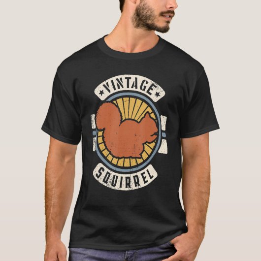 リスヴィンテージクラシックレトロ60s 70s動物 tシャツ (正面)