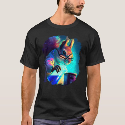 リス不機嫌科学者の化学混合 Tシャツ (正面)