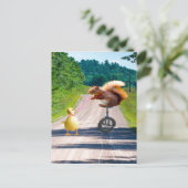 リス乗用一輪車歩くダック ポストカード (スタンド正面)