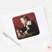 リス付きの少年 スクエアシール (封筒)