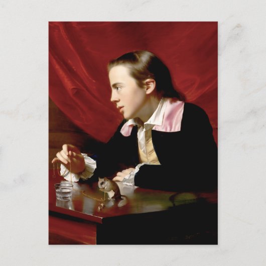 リス付きの少年 ポストカード (正面)