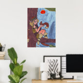 リス付き木材小妖精や小人 ポスター (ホームオフィス)