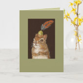 リス付き真のベビーwuvカード カード (黄色い花)