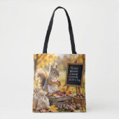 リス付き秋の農園 トートバッグ (正面)