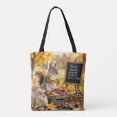 リス付き秋の農園 トートバッグ (裏面)